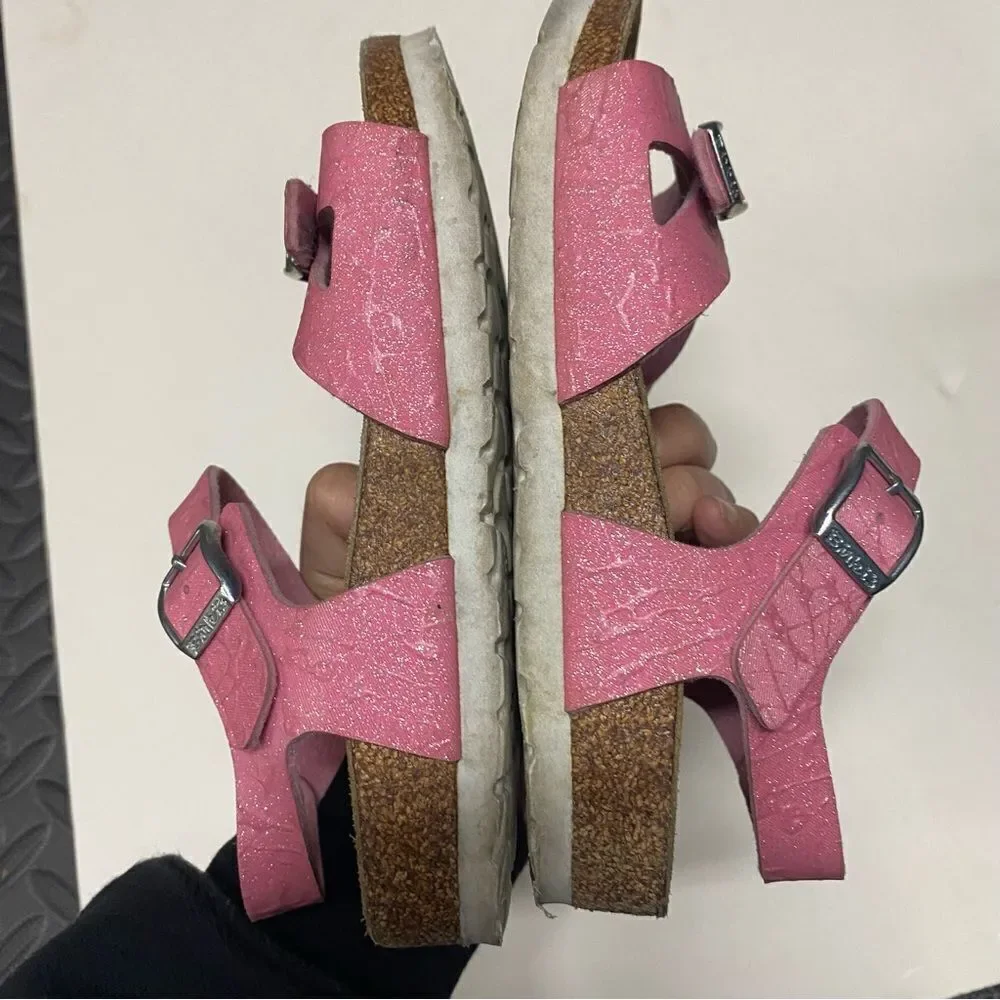 Birkenstocks Birki Rio pink sparkle kids girl toddler strap sandal 210/ 33/ 2.5